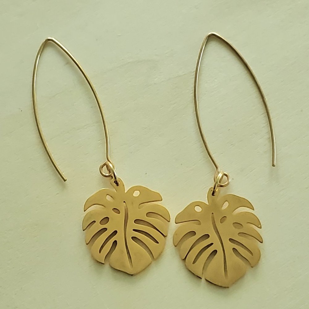 Monstera Leaf Earrings
